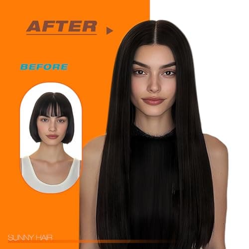 Sunny Hair Tape in Hair Extensions Human Hair 20inch Remy Hair Extensions for Women Real Human Hair Brunette Dark Brown Invisible Tape in Extensions Straight 20Pcs — view 5