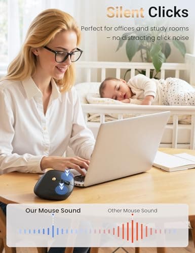 Ergonomic Vertical Wireless Mouse, 57° Natural Handshake for Wrist Pain Relief, Rechargeable 2.4G USB Computer Mouse, Quiet Click, 800/1200/1600 DPI, for Laptop PC Mac, Small/Medium Hands (Black) — view 4