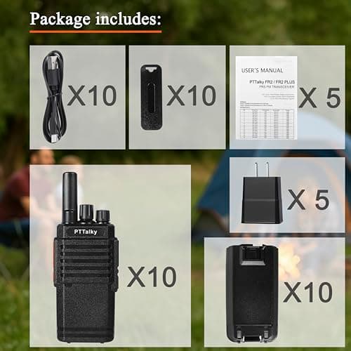PTTalky Walkie Talkies for Adults FR2, Long Range 2 Way Radios,USB-C Charging, Compact Walkie Talkie for Warehouse Factory(10 Pack) — view 5