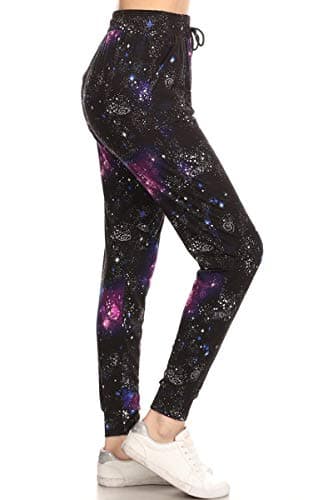 Leggings Depot Women's Relaxed fit Jogger Pants - Track Cuff Sweatpants with Pockets-S756, X-Large, Purple Cosmos