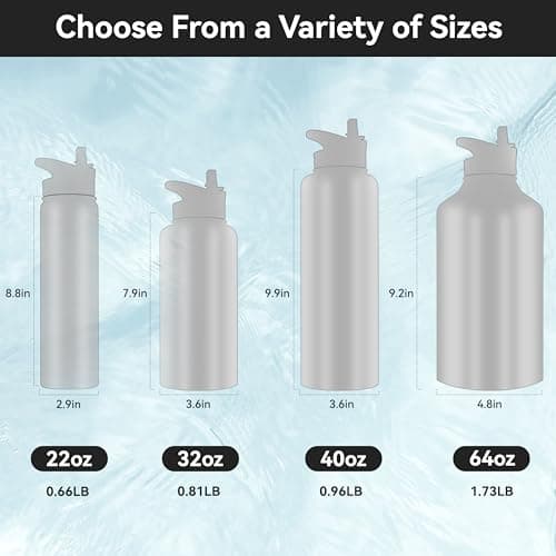 HASLE OUTFITTERS Insulated Water Bottle 22 oz Double Wall Stainless Steel Water Bottle Wide Mouth with Straw Lid & Spout Lid Keeps Cold or Hot(Black,1) — view 2