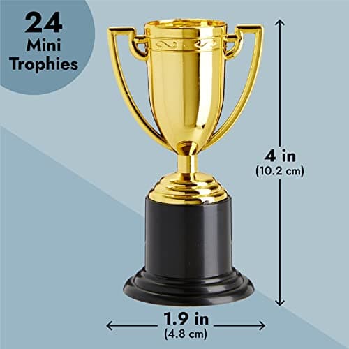 24 Pack Mini Trophies for Awards, Gold Participation Trophy Cups for Sports Tournaments and Competitions (4 in) — view 3