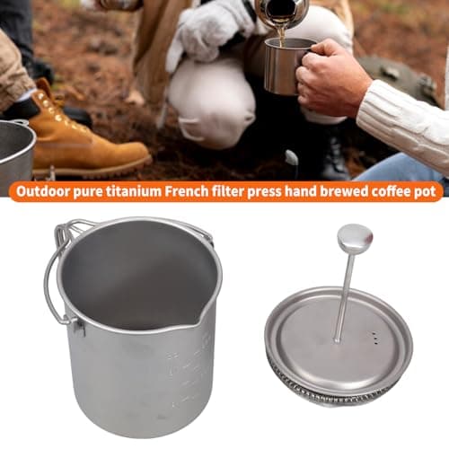 QINKYH Functional Metal French Presses Coffee Maker Portable 3 Layer Filter Systems For Outdoors Camping And Travels — view 2