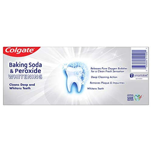 Colgate Baking Soda & Peroxide Toothpaste - Whitens Teeth, Fights Cavities & Removes Stains, Brisk Mint, 6 Ounce (Pack of 2) — view 2