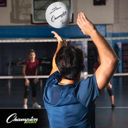 Champion Sports Rubber Volleyball, Official Size, for Indoor and Outdoor Use - Durable, Regulation Volleyballs for Beginners, Competitive, Recreational Play - Premium Volleyball - White, VR4, 1 Set — view 4