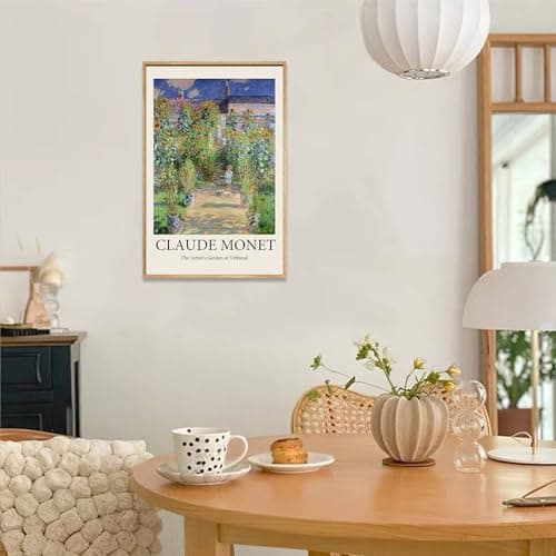 Eliko Claude Monet Framed Canvas Wall Art,The Artist's Garden at Vetheuil Painting Framed Wall Art, Impressionist Famous Oil Painting Reproductions for Living Room Office Classroom Wall Decor -16x24in — view 5