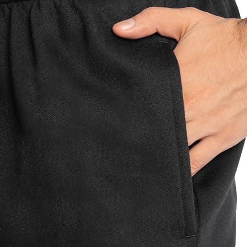 Fruit of the Loom Men's Eversoft Fleece Open Bottom Sweatpants with Pockets, Relaxed Fit, Moisture Wicking, Breathable, Black, Large — view 4