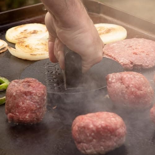 Cuisinart 6.5" Cast Iron Smashed Burger Press, Round Flat Edge Grill Press for Crispy Smash Burgers, Burger Tool for Grill and Griddle Accessories, for BBQs and Tailgates — view 5
