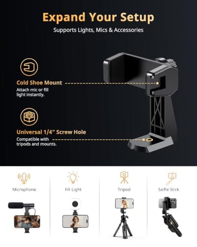 UBeesize 12" Ring Light with 62" Tripod Stand & Phone Holder – Dimmable Selfie Light for Makeup, Video Recording, Photography. Compatible with All Cell Phones & Lightweight Cameras — view 4