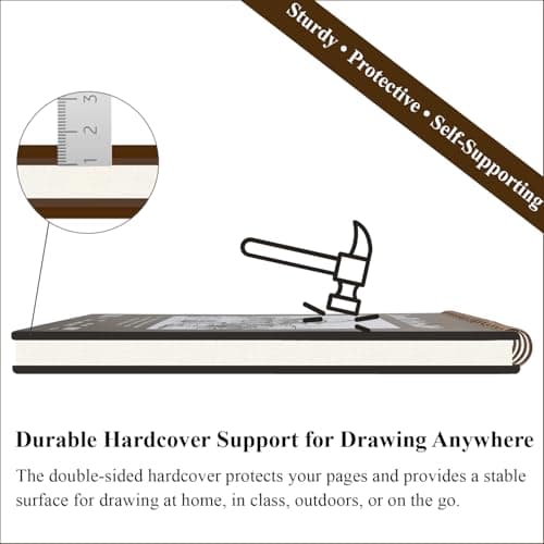 Fuxi 9" x 12" Sketch Book, Top Spiral Bound Sketch Pad, 100 Sheets 68lb/100gsm Acid-Free Drawing Paper, Art Sketchbook for Drawing Pad for Kids Artists & Beginners Professional Art Supplies for Adults — view 4