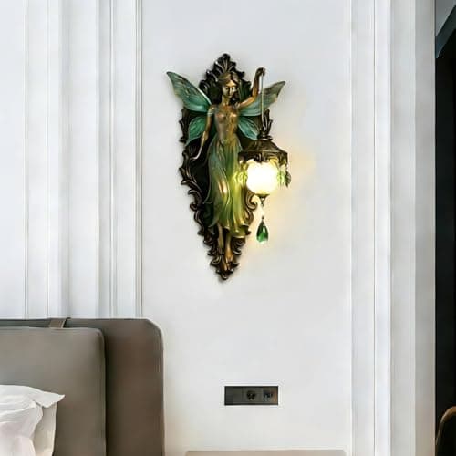 A Beautifully Designed Vintage Wall Lamp, Featuring Fairy Wings Wall Lamp, Creating a Soft and Dreamy Atmosphere, Vintage Style Bedroom Hotel Restaurant Decorative Walls — view 5
