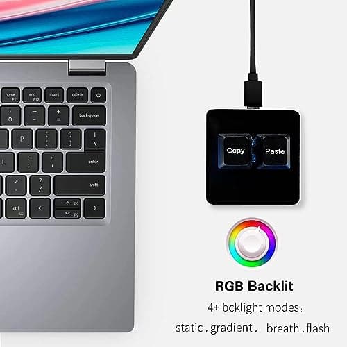 BTXETUEL Copy and Paste 2-Key Keyboard SAYO OSU Keypad Hotswap One Handed Mechanical Gaming Keyboard Cherry Switch RGB Backlit Mini USB Keypad for macros or Rhythm Games — view 3
