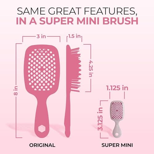 FHI Heat UNbrush Keychain Super Mini Hair Brush — Collectible Miniature Charm for Bags and Keys — Accessory for Beauty Lovers - (Peony) — view 4