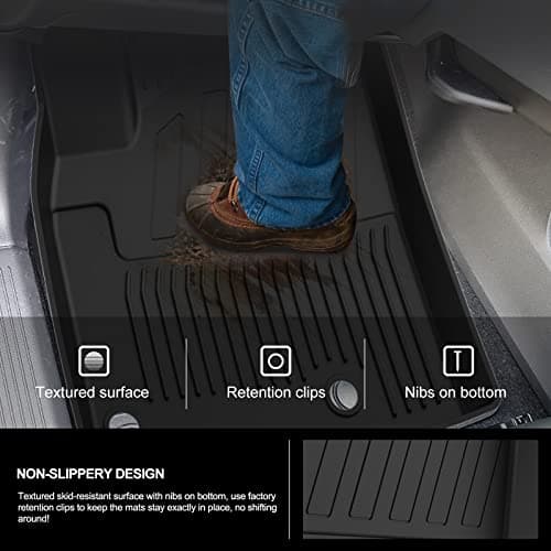 KIWI MASTER Floor Mats for 2021-2026 Nissan Rogue (Not Sport), OEM Replacement T99E4-6RR0B, Custom Fit All Weather Car Mats, Heavy Duty TPE Floor Liners, Front & Rear 2 Row, Black — view 4