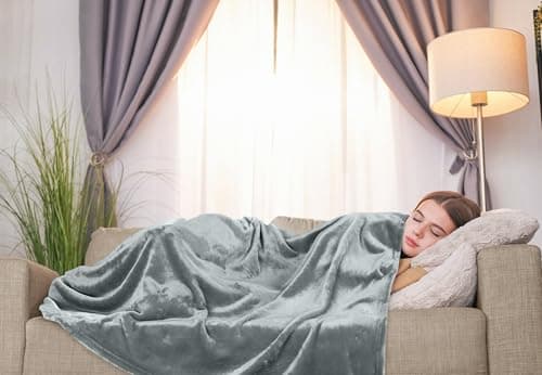 Utopia Bedding Fleece Blanket Throw Size Ash Grey 300GSM Luxury Anti-Static Fuzzy Soft Microfiber Blanket for Couch, Sofa and Bed (50x60 Inch) — view 5