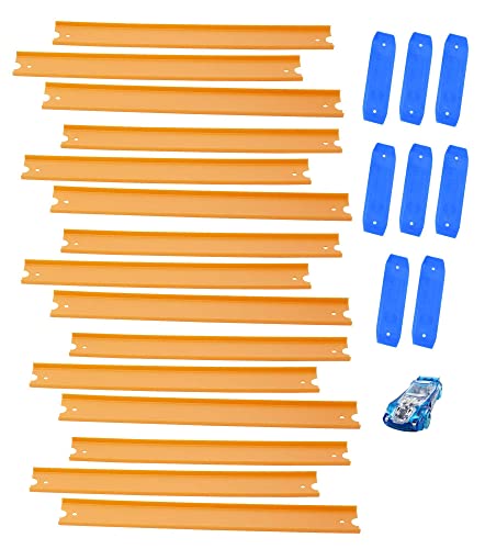 Hot Wheels Toy Car Straight Track Set with 37 Component Building Parts & 1:64 Scale Vehicle — view 4