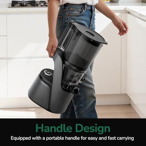 Canoly C16 Cold Press Juicer, 6" Extra Wide Feed Chute, 3-IN-1 Strainers (Juice & Sorbet & Nut Milk), Powerful AC Brushless Motor, Self Precut System, Juicer Machines with BPA-Free (Space Gray) — view 11
