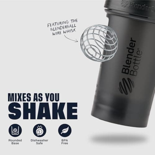 BlenderBottle Classic V2 Shaker Bottle Perfect for Protein Shakes and Pre Workout, 20-Ounce, Black — view 2