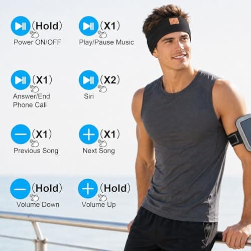 2-Pack Sleeping Headphones Wireless Bluetooth 5.4, Headband Headphones with Ultra-Thin Speakers, Bluetooth Headband for Side Sleepers, Running, Workout, Insomniac, Travel, Meditation（Black&Grey） — view 5