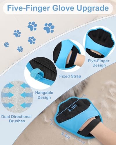2 Pairs Upgraded Pet Hair Removal Glove, Solution for Cats and Dogs — view 2