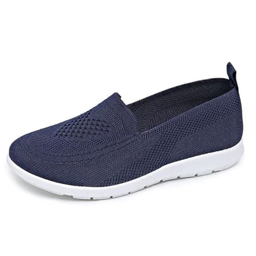Women's Mesh Walking Shoes Summer Breathable Soft Arch Support Walking Anti-Skid Sports Shoes Blue — view 5