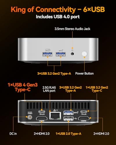 GEEKOM A8 Mini PC, Ryzen 7 8745HS, 16GB DDR5 Upgradeable RAM, 1TB SSD — view 9