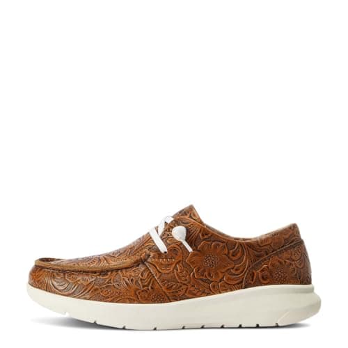 ARIAT Women's Hilo Loafer, Brown Floral Emboss, 10
