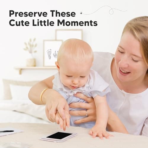 4pk Inkless Baby Hand and Footprint Kit, Mess Free Ink Pads (Jet Black, R) — view 6