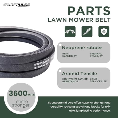 TURFPULSE Lawn Mower Deck Belt Replace GX21833 for John Deere D140 D150 D160 Lawn Mower with 48" Deck Replacement Part Accessories, 1/2 Inch x 141 Inch — view 4