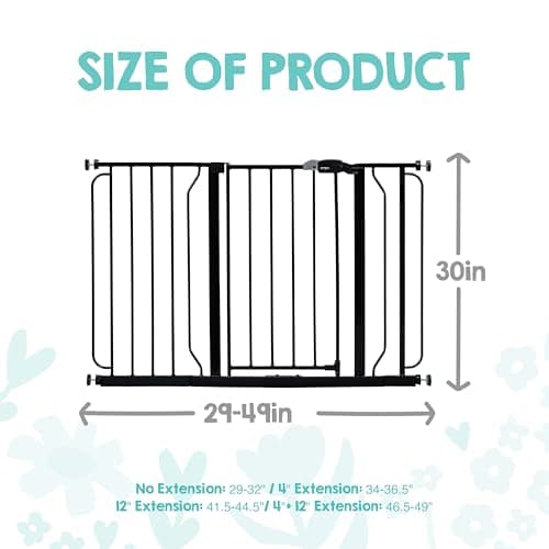 Regalo Easy Step 49-Inch Extra Wide Baby Gate, Includes 4-Inch and 12-Inch Extension Kit, 4 Pack of Pressure Mount Kit White — view 5