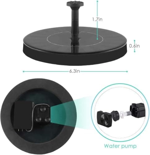 Solar Fountain Water Pump for Bird Bath, New Upgraded Mini Solar Powered Fountain Pump 1.5W Free Standing Solar Panel Kit Water Fountain for Garden, Pond, Pool, and Outdoor — view 2