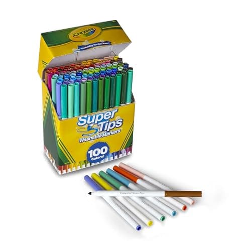 Crayola Super Tips Marker Set (100ct), Fine Point Washable Markers, Teacher Must Haves, Back to School Supplies for Kids & Adults, Art Supplies, Ages 3+ — view 2