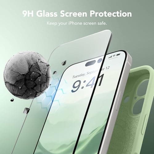 SuydanBox Magnetic for iPhone 17 Case, Compatible with MagSafe, [Full Camera Protection][Screen Protector] Silicone Shockproof Protective Phone Case for iPhone 17 6.3", Matcha — view 3