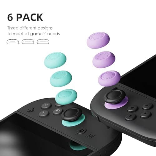 Savage Raven by Skull & Co.Thumb Grips Joystick Cap Analog Stick Cover for Nintendo Switch 2 Joy-Con - Neon Blue & Red, 3 Pairs (6pcs) — view 5