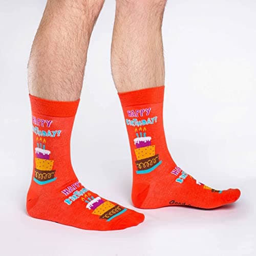 Good Luck Sock Men's Happy Birthday Socks, Adult, Shoe Size 7-12