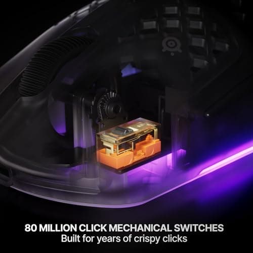 SteelSeries Aerox 3 Wireless Gen 2 - Super-Light 68g Gaming Mouse, 4K Polling, 26K DPI Optical Sensor, 200 Hour Battery, IP54 Water Resistant, 80m Click Durability, RGB, 100% PTFE Feet - Magenta Haze — view 5