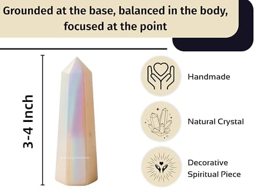 Amazing Gemstone Angel Aura Quartz Crystal Towers ~ Natural Healing Crystal Point Obelisk for Reiki Healing and Crystal Grid (3" to 4" INCH) — view 4