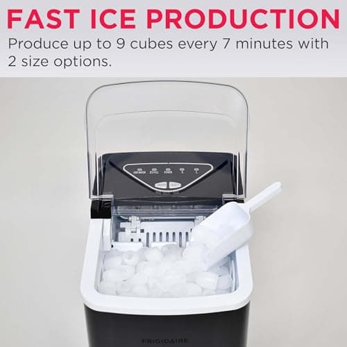Frigidaire EFIC123-SSBLACK Compact Countertop Ice Maker, 26lbs of Ice per Day, Black Stainless — view 3