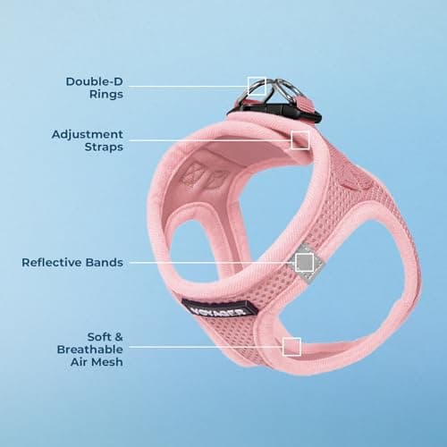 Best Pet Supplies Voyager Step-in Air Dog Harness - All Weather Mesh, Reflective, No Pull Harness for Small, Medium Dogs, Cats - Secure with Hook & Loop Fastener, Buckle, Double D-Rings - Pink, S — view 3