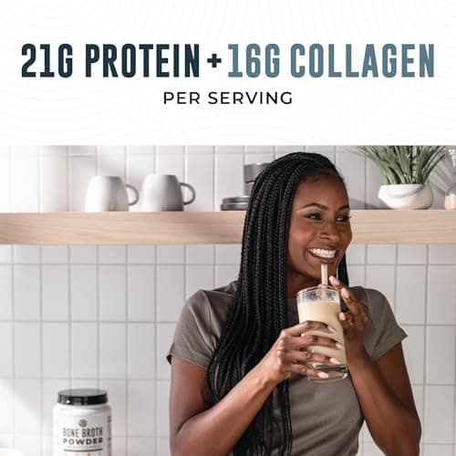 Beef Bone Broth Powder - 21g Protein & 16g Collagen - Grass-Fed Bone Broth Protein Powder - Unflavoured, Single Ingredient & No Additives - Keto, Paleo, Dairy-Free & Non-GMO - 907g (41 Servings) — view 2