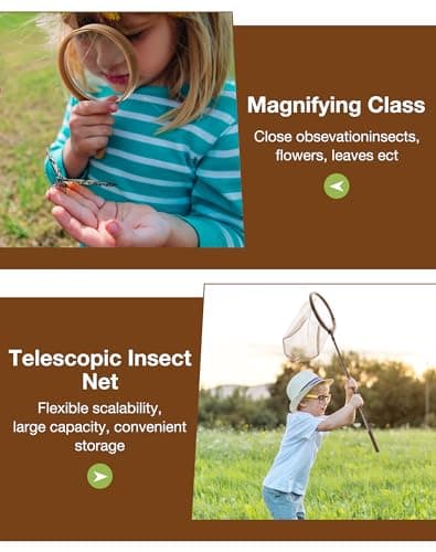 ROBUD Kids Explorer Kit, Bug Catcher Kit with Costume Set, Outdoor Exploration Set for Camping, Montessroi Toy for Kids Coming Closer to Nature，WRP07 — view 4
