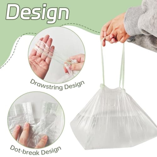 120 Pack Portable Potty Chair Liners with Drawstring,Training Toilet Seat Potty Bags,Disposable Potty Liners Bags for Kids Toddler Pet Outdoors — view 3