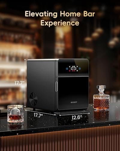 ecozy 2" Clear Ice Ball Maker Countertop with CrystalFlux Technology, 4 pcs in 40 Mins, 144 pcs/Day, Sphere Ice Maker with Automatic Water Supply, Self-Cleaning, Enhanced Insulation for Whiskey Bar — view 8