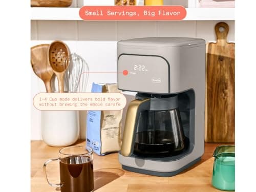 Programmable 12-Cup Coffee Maker with Touch Controls, Auto Brew Timer, Reusable Filter, Large Glass Carafe, Premium Countertop Coffee Machine (Porcini Taupe) — view 2