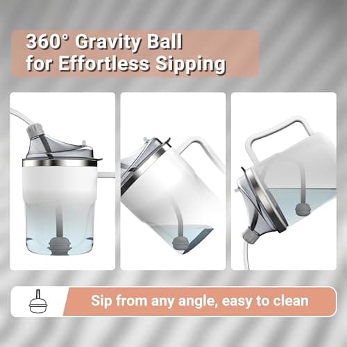 Adult Sippy Cup for Elderly, 13.5oz Spill Proof Cup with 2 Lids, White — view 4