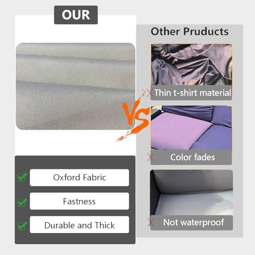 FLYMEI Patio Cushion Covers 19x19x3 Waterproof Outdoor Cushion Cover Replacement 4Packs Outdoor Seat Cushion Slipcover for Rattan Chair Sofa, Grey — view 6