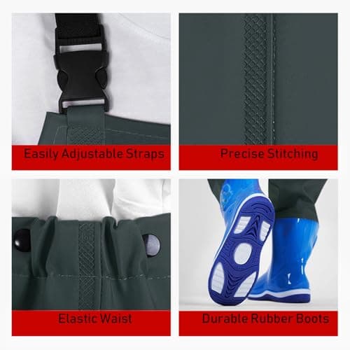 Toddler Kids Waterproof Rain Overalls with Attached Boots One-Piece Long Sleeve Bib Pants Wader Suit for Outdoor — view 2