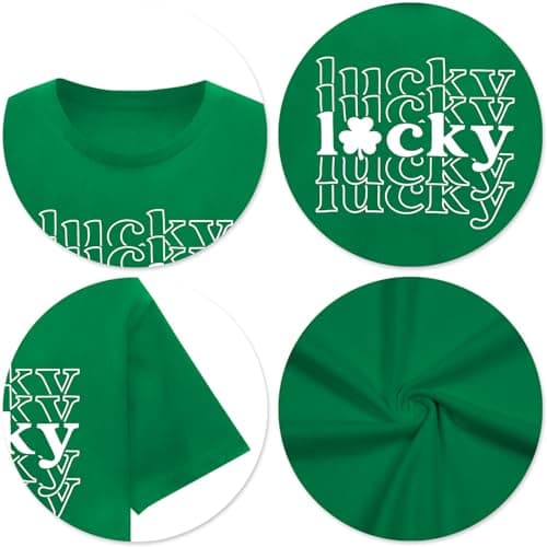 QAUN St Patricks Day Crop Top for Women Lucky Irish Tshirt Womens St Pattys Shirts Shamrock Crop Tops XS-XL — view 4