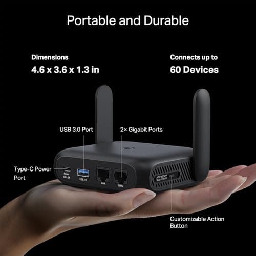 TP-Link Roam 6 AX1500 Portable Wi-Fi 6 Travel Router Dual-Band | Easy Public WiFi Sharing | Hotel/RV/Travel Approved | Phone WiFi Tether | USB C 3.0 | Multi-Mode | OpenVPN, WireGuard® | TL-WR1512X — view 3