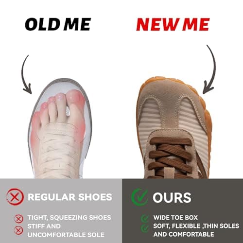 Barefoot Shoes Women Men - Wide Toe Box Sneakers Women Casual Tennis Shoe | Zero Drop Minimalist Trainers Hiking Walking Shoes | Lightweight Breathable Non-Slip Comfortable Fashion Sneakers Footwear — view 5